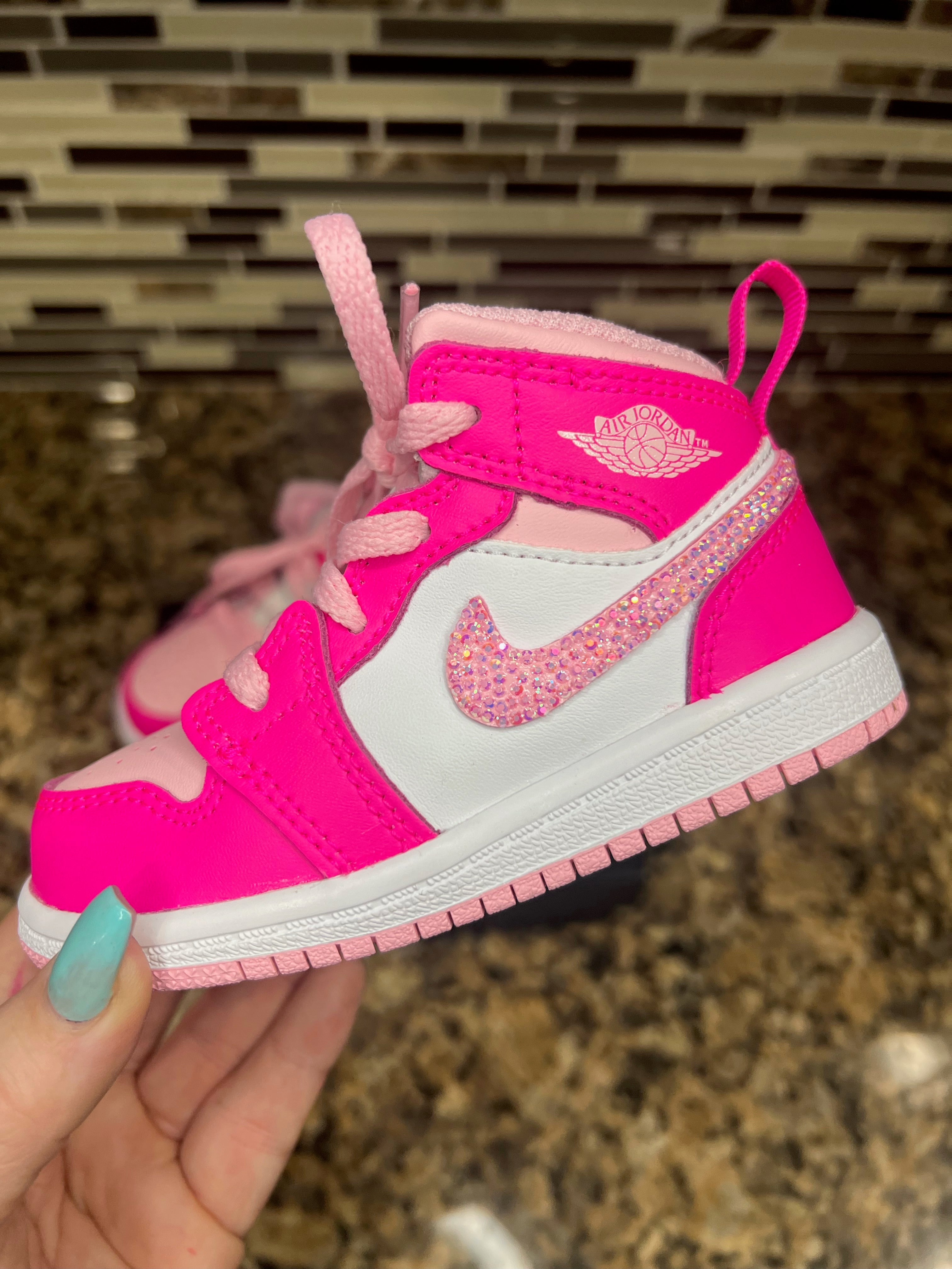 Pink baby air jordans best sale